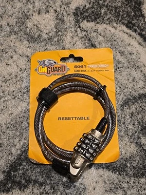 OnGuard Terrier Combo 4' By 6mm Diameter Resetteble Combo Cable Lock Gray - Image 1 of 4