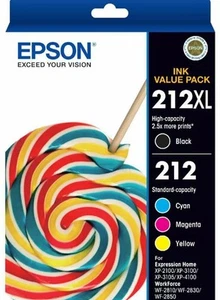 Genuine Epson 212XL Black + 212 Colour Ink Cartridge Value Pack - Picture 1 of 1