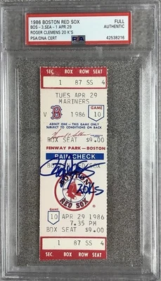 Roger Clemens Signed Full Ticket 4/29/86 20 Ks One Game RedSox Autograph PSA/DNA - Image 1 of 4