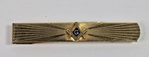 Vintage Freimaurer Freemasonry 12K Gold Filled Krawattenklammer - Bild 1 von 8