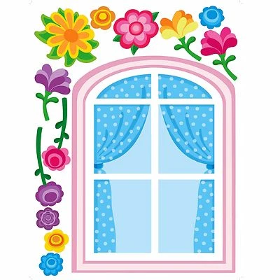 Wallies Wandsticker Wallplay Blumenfenster selbstklebend mit Fensterladen - Bild 1 von 2