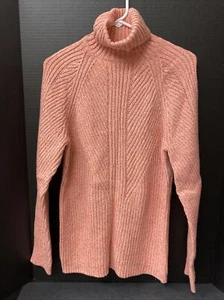 Suéter de punto de cuello de tortuga acanalado Sundance coral marmolado XL - Imagen 1 de 4