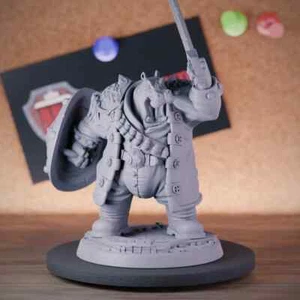 Giff Petty Officer Miniature Hippo Gunslinger Dungeons and Dragons Mini DnD 5e - Foto 1 di 8