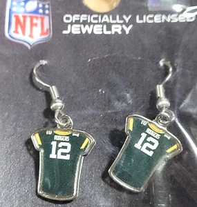 NFL Green Bay Packers Team Earrings, NEW (Rodgers 12) - Picture 1 of 2
