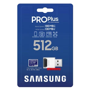 Samsung PRO Plus 512GB Micro SD SDXC MicroSDXC C10 UHS-I U3 V30 180MB/s Reader - Picture 1 of 1
