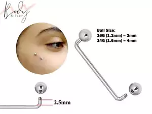 Collar Bone Piercing, 16g 14g Surface Staple Bar dermal Jewellery - Picture 1 of 7
