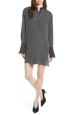 Vestido camisero dividido de seda a lunares blanco negro DIANE von FURSTENBERG DVF M = 6/8 Foto 1 de 4