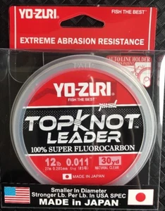 YO-ZURI TOPKNOT LEADER 12lb 30 Yds. 100% Super Fluorocarbon - Picture 1 of 3