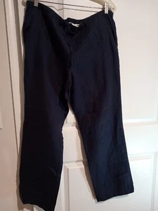 Kate Hill Pants, Linen, Dark Blue,Size S - Picture 1 of 9