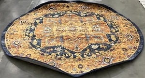 BLUE / ORANGE 6'-7" x 6'-7" Damaged Rug, Reduced Price 1172680291 EVK275C-7R - Picture 1 of 4