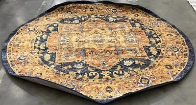 BLUE / ORANGE 6'-7" x 6'-7" Damaged Rug, Reduced Price 1172680291 EVK275C-7R - Image 1 of 4