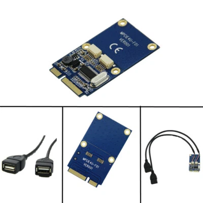 Mini PCIe PCI-E to USB Adapter mPCIe to 5 Pin 2 Ports Dual USB2.0 Converter Card - Image 1 of 4