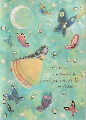 PAPYRUS GRADUATION CARD NIP MSRP $5.95 FLOATING GIRL CARD (L2) - Image 1 of 3