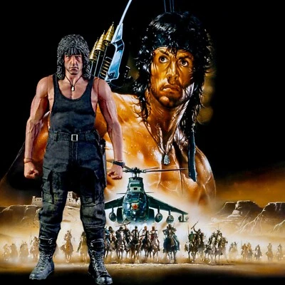 1/6 Rambo 3 Telón de fondo 15"x15" - Para 1/6 Figura Rambo Sylvester Stallone Foto 1 de 4