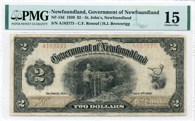 1920 $2 Government of Newfoundland - Choice Fine, PMG F15 - Image 1 of 2