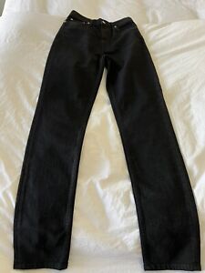 Helmut Lang Größe 27 schwarz Baumwolle Damen Hi Spikes Jeans (Unisex 28 Herren) neu mit Etikett