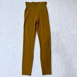Vuori Ultra High Rise Rib Studio Stretch Leggings Dark Golden Mustard Yellow XS - Picture 1 of 7