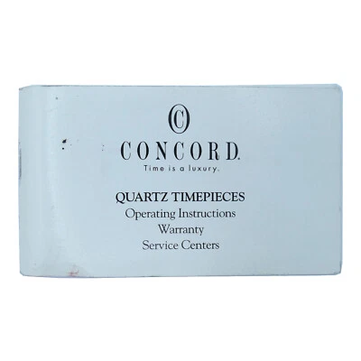 CONCORD QUARTZ TIMEPIECES OPERATING INSTRUCTIONS WARRANTY SERVICE CENTERS BOOK - Image 1 of 3