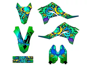 2020-2023 KLX 300 R ZANY Green Senge Graphics Kit Compatible with Kawasaki - Bild 1 von 10