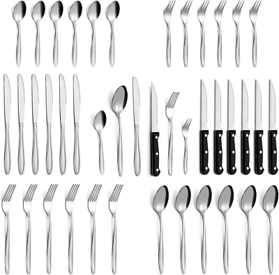 Set Posate,  Posate Acciaio Inox 6 Persone, Set Posate 36 Pezzi, Set Di Posate D - Immagine 1 di 4