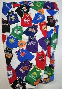NBA Fitted Bed Sheet Fabric Material Basketball Jersey Uniform Twin Size 90s VTG - Picture 1 of 5