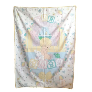 Handmade Precious Moments Our Baby Birds Bunny Turtle Blanket 33" X 44" - Picture 1 of 8