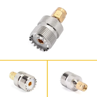 RF Connector Adapter UHF Female PL259 Jack To SMA Male Metal Aerial Converter - Image 1 of 4
