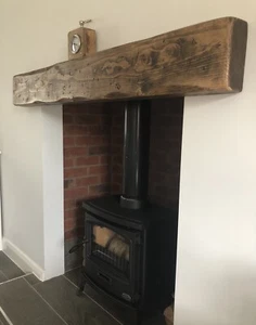 Large Chunky Rustic mantle mantel fire surround floating beam shelf 8" x 4" - Picture 1 of 12