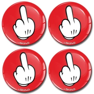 4 adesivi in silicone 3D per copricerchi coprimozzo coprimozzo rosso bianco - Foto 1 di 4