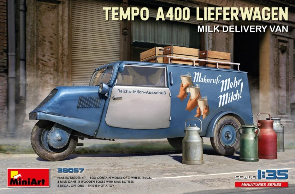 Modellino auto model kit TEMPO A400 LIEFERWAGEN MILK DELIVERY VAN 1:35 - Immagine 1 di 1