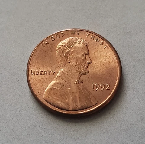 1992 Lincoln Memorial Penny, Red Cover