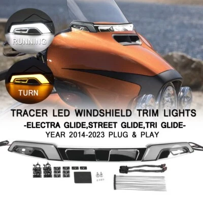 LED Windshield Trim Lights For Harley Tri Glide Ultra Classic FLHTCUTG 2014-2023 - Image 1 of 4