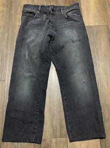 Ralph Lauren Denim & Supply Jeans Mens 34x27 Black Straight Leg Classic Grunge - Picture 1 of 9