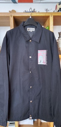 A BATHING APE (BAPE) Giacca uomo BAPE XL nera usata in ottime condizioni con stampa grafica rara scimmia