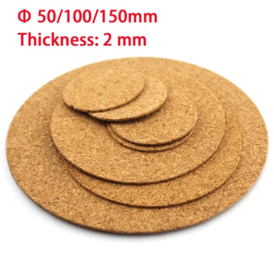 Kork Rund Kork Unterlegplatten Kork Fliesen Untersetzer Ф 50/100/150mm Dicke 2mm - Bild 1 von 4