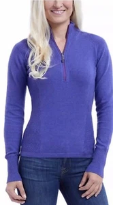 Eddie Bauer Half Zip Pullover Sweater SMALL Purple NWT Outdoor Active Wear - Picture 1 of 8