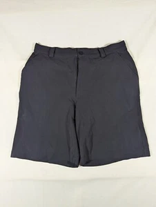 Under Armour Shorts Men 36R Chino Flat Front Performance Golf Preppy Black Nylon - Picture 1 of 10