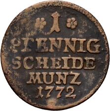 Sachsen Coburg Saalfeld Pfennig 1772 Münze  2 g  Original #GAP673