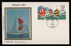 #UX100 13c Olympic Yachting, Colorano "Silk" FDC **ANY 5=FREE SHIPPING** - Picture 1 of 1