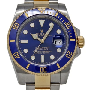 Rolex New Submariner 116613 Yellow Steel Gold Ceramic Blue Box/Paper/WTY #RL80 - Picture 1 of 6