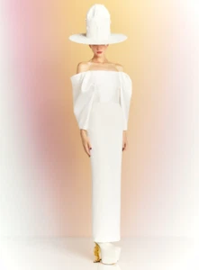 AUTÉNTICO Vestido Maxi Solace London The Melina en Crema Reino Unido 1014 - Imagen 1 de 5