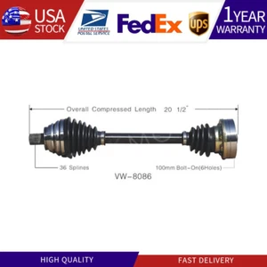 For 2005-2012 2013 2014 VW Jetta 2.5L w/ Manual Trans. Front Left CV Axle Shaft - Picture 1 of 3