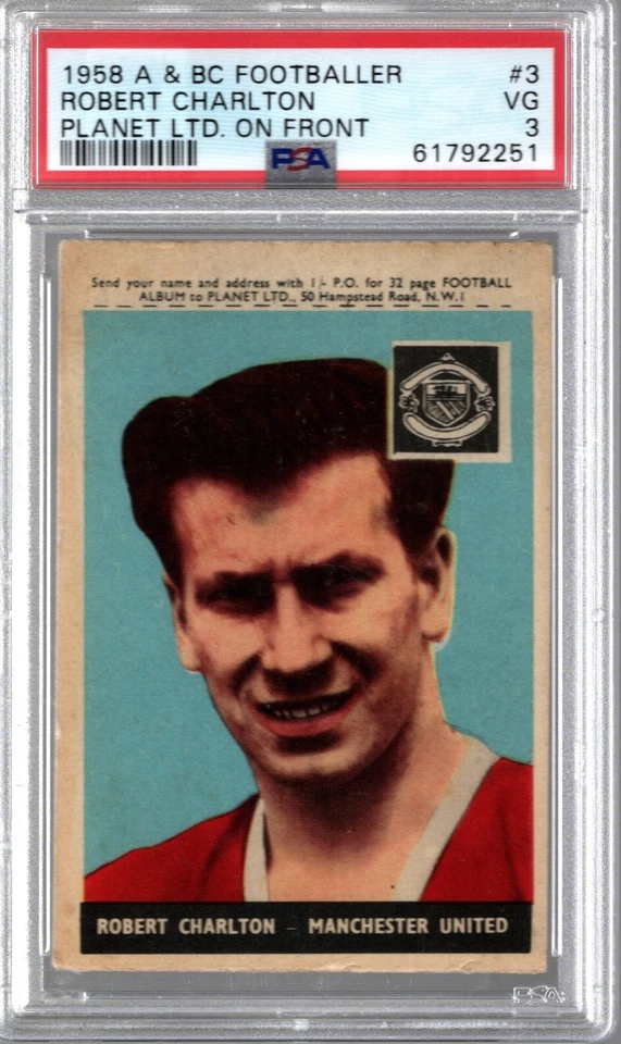 Robert Charlton 1958 A&BC Footballers #3 RC PSA 3 Foto 1 de 2