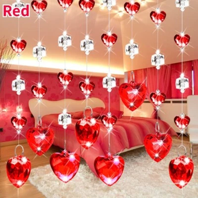 Cortina de puerta de cristal en forma de corazón con cuentas autoadhesiva cortina de partición colgante Foto 1 de 4
