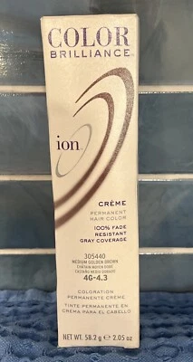 Cor de cabelo permanente Ion Color Brilliance #305440 marrom dourado médio 4G-4.3 NOVO - Imagem 1 de 4