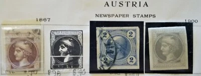 Austria - Newspaper Stamps: Lot 5 - (Details below) VF - 2021 cat. value $225.65 - Image 1 of 2