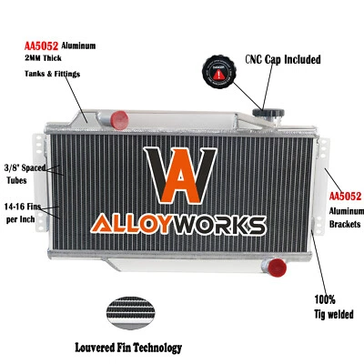 RADIADOR ALUMINIO 2 FILAS PARA 1964-1980 1979 TRIUMPH SPITFIRE 1.1L 1.2L 1.3L 1.5L Foto 1 de 4