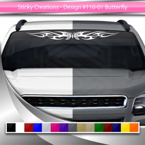 116-01 BUTTERFLY Decal Sticker Vinyl Graphic Windshield Window Tribal Flame Car - Picture 1 of 8