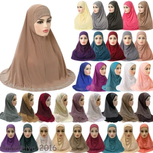 Pull On Wear Instant Women Muslim Hijab Turban Prayer Shawl Burqa Arab Headscarf - Picture 1 of 83