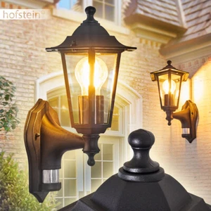 Detector de movimiento exterior lámparas de pared jardín linterna patio entrada luces negro - Imagen 1 de 3